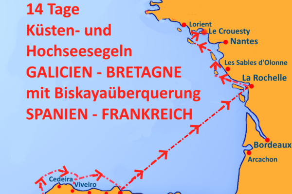 Biskayaüberquerung LA CORUNA – BRETAGNE auf HALLBERG-RASSY 39 in exklusiver 2er-Crew von Sail-Bretagne-Atlantic